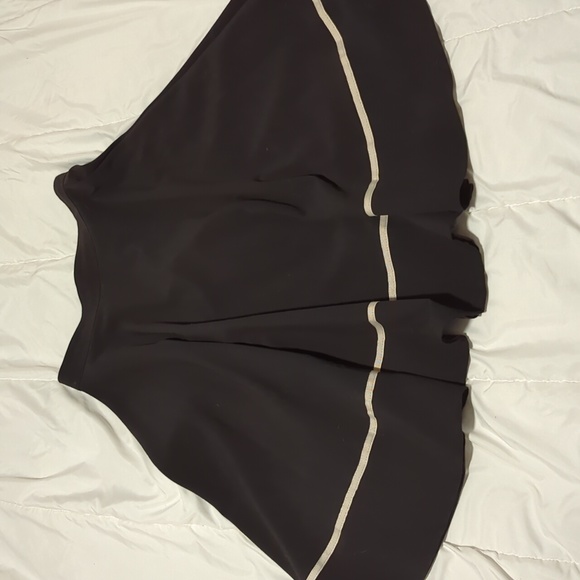 Modcloth Rocksteady Black A-line midi skirt with white stripe - Picture 6 of 8